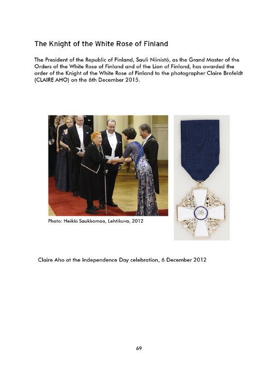 CLAIRE AHO THE KNIGHT OF THE WHITE ROSE OF FINLAND
